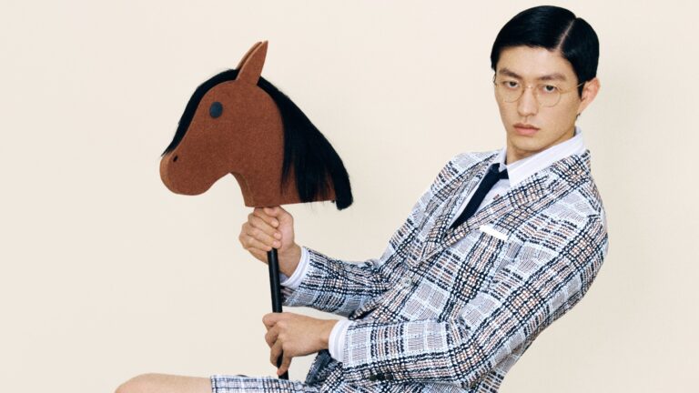 Campaign imagery of the Thom Browne Lunar New Year 2026 collection