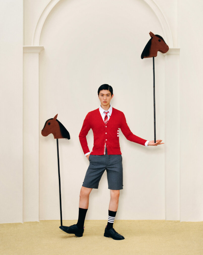 Campaign imagery of the Thom Browne Lunar New Year 2026 Year of the Horse menswear collection 