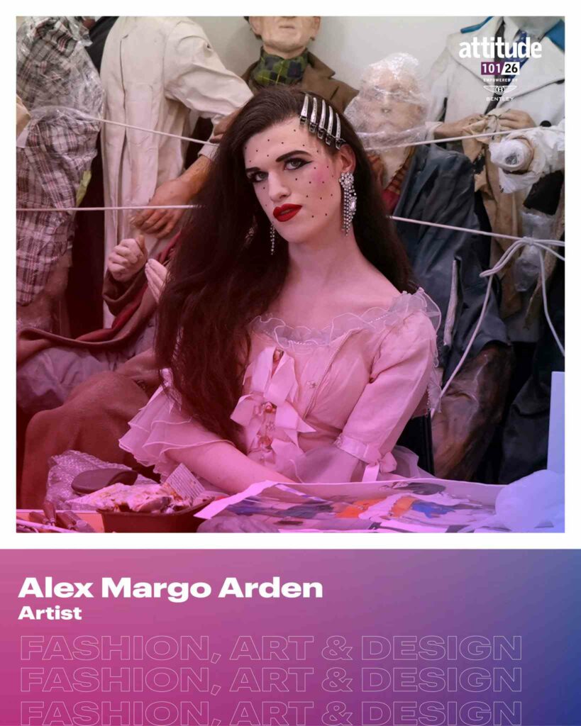 Portrait of artist Alex Margo Arden featured in Attitude 101 "Fashion, Art & Design" list