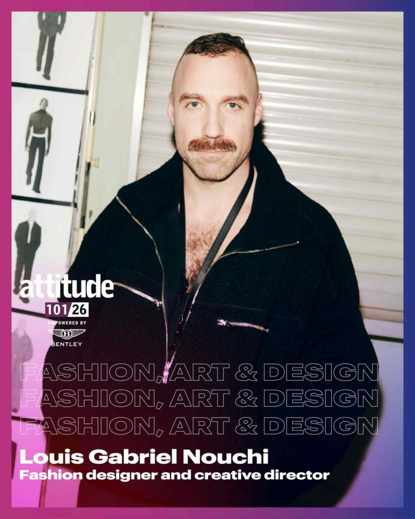 Portrait of fashion designer Louis Gabriel Nouchi featured in Attitude 101 "Fashion, Art & Design" list