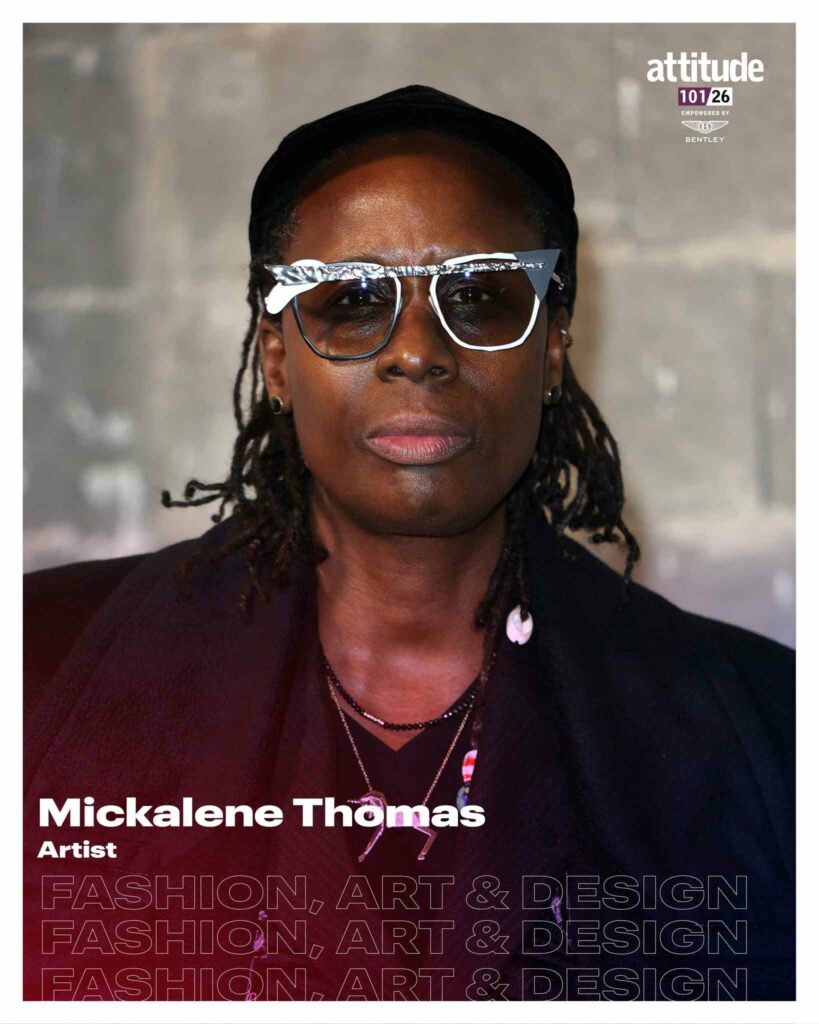Portrait of artist Mickalene Thomas  featured in Attitude 101 "Fashion, Art & Design" list