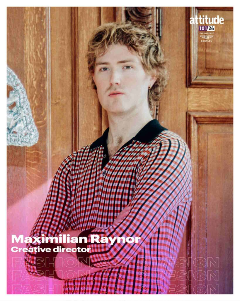 Portrait of fashion designer Maximilian Raynor featured in Attitude 101 "Fashion, Art & Design" list