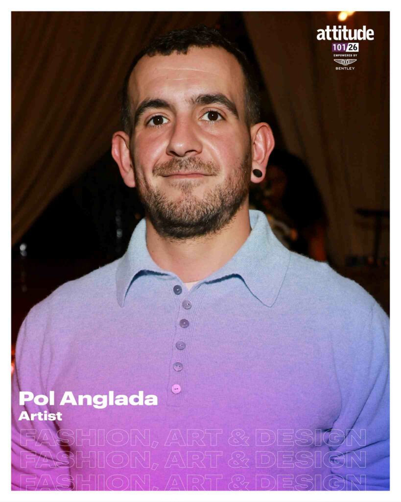 Portrait of artist Pol Anglada featured in Attitude 101 "Fashion, Art & Design" list