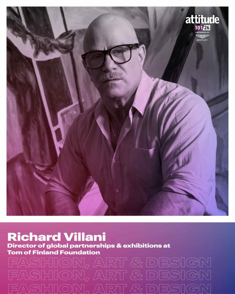 Portrait of Richard Villani featured in Attitude 101 "Fashion, Art & Design" list