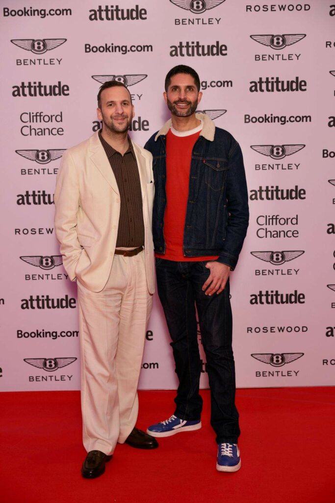 Zack Polanski and his partner Richie Bryan on the Attitude 101 red carpet