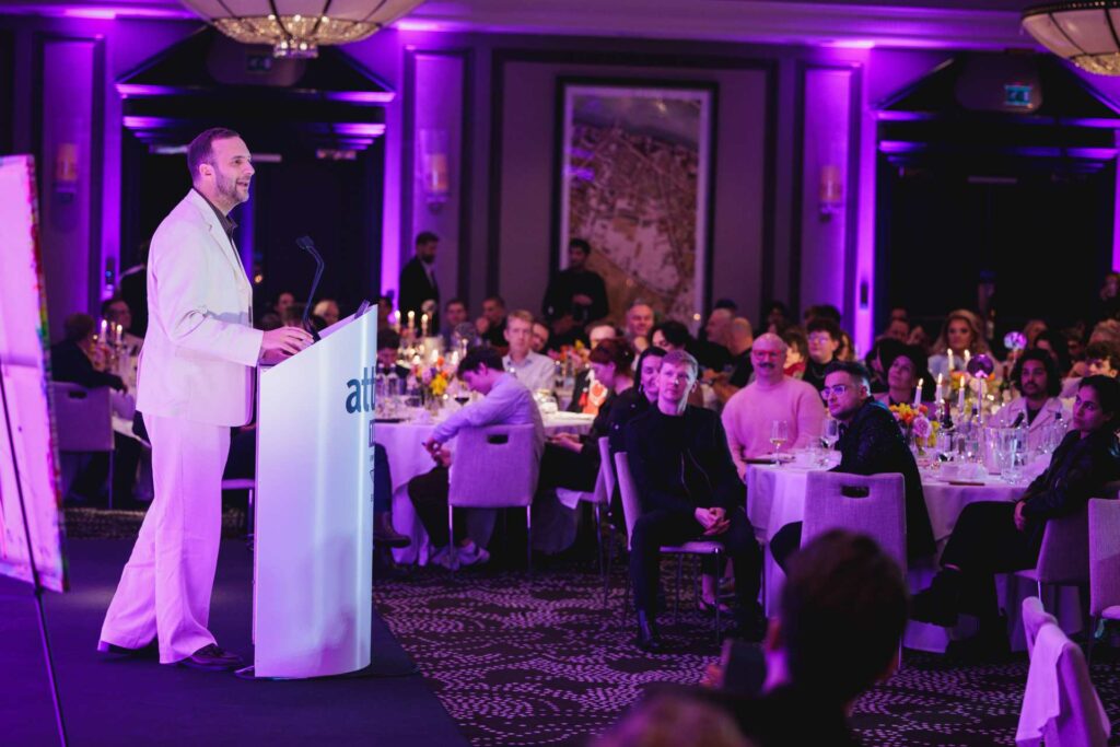 Zack Polanski gives a speech at Attitude 101 2026