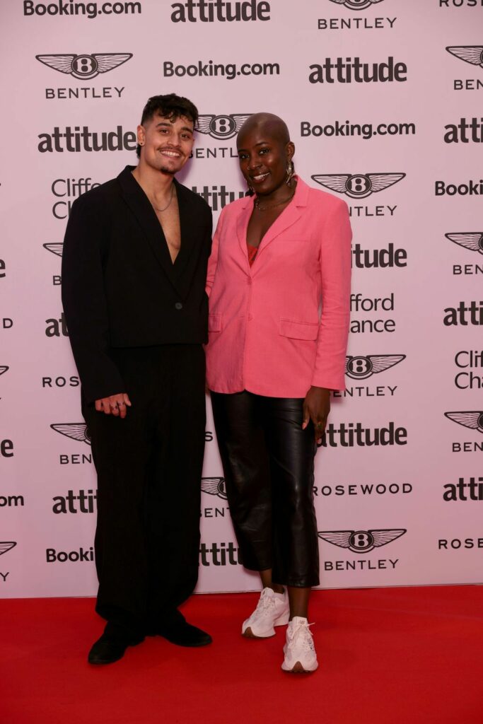 Big Brother stars Zelah Glasson and Feyisola Akintoye on the Attitude 101 red carpet