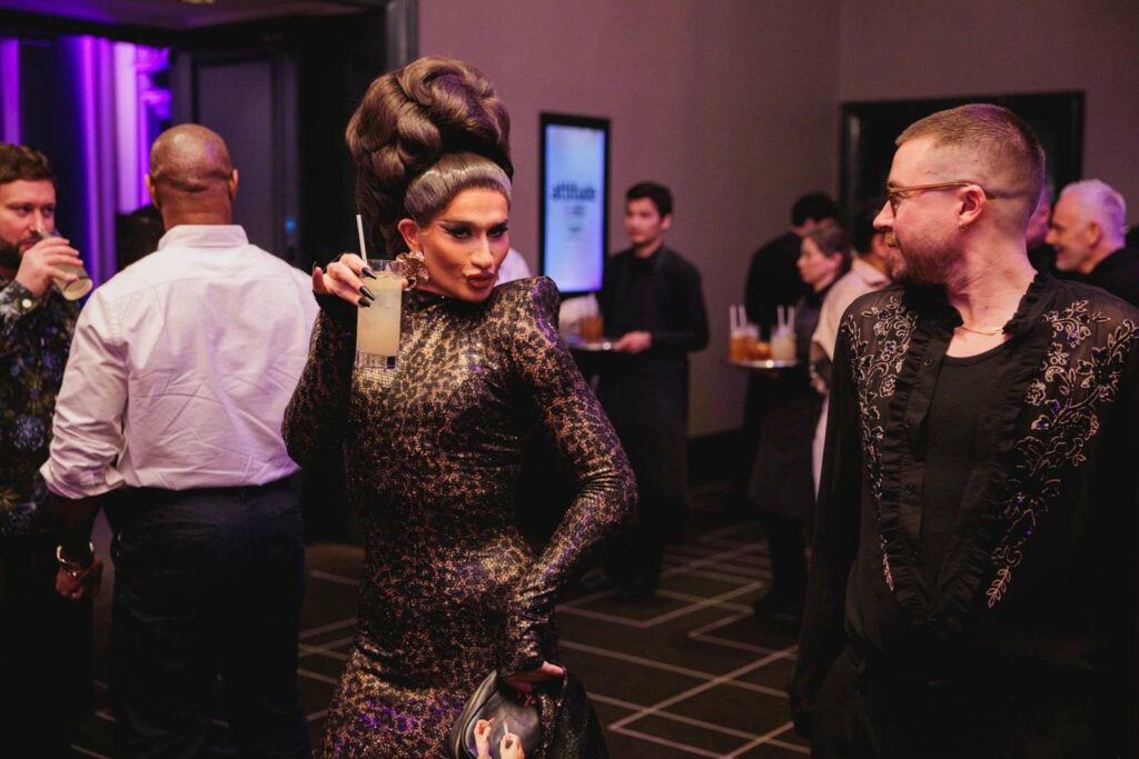 Tomara Thomas holding an M&S cocktail at the Attitude 101 2026 event