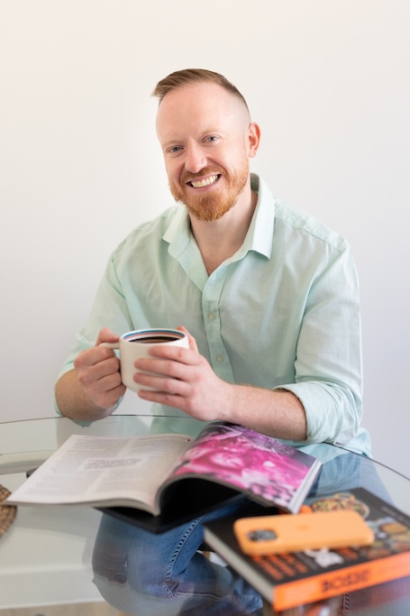 Daniel O&rsquo;Shaughnessy holding a cup of tea 
