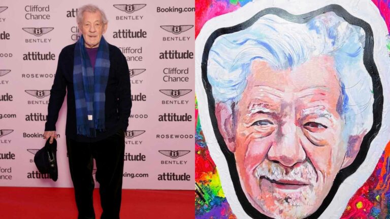 Ian McKellen on the red carpet of Attitude 101