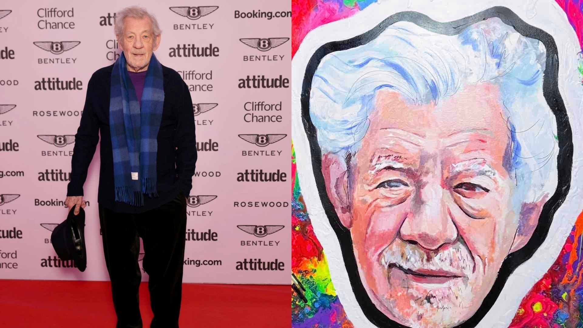Ian McKellen on the red carpet of Attitude 101