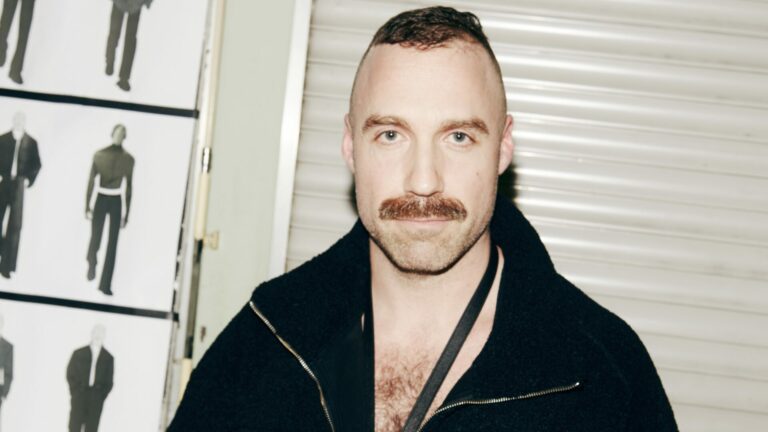 Fashion designer Louis Gabriel Nouchi backstage at his Autumn/Winter 2026 Paris Fashion Week show