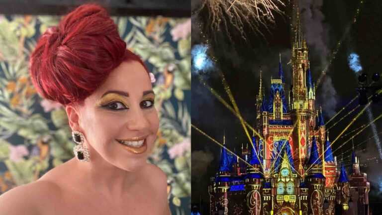 Emma and the Disney castle in Florida