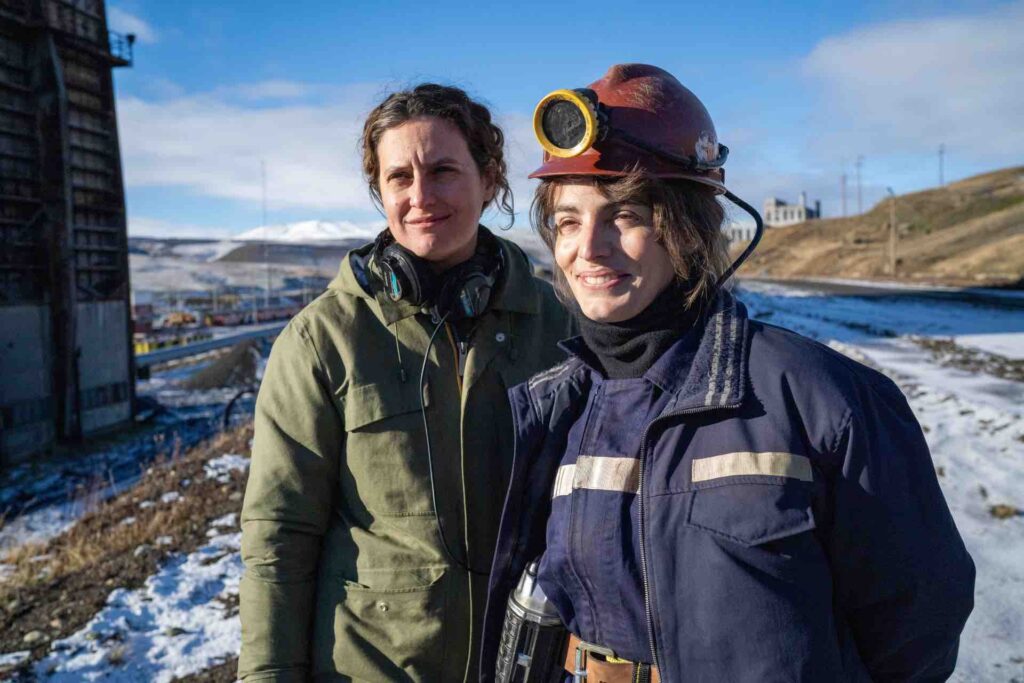 Two women in mining gear