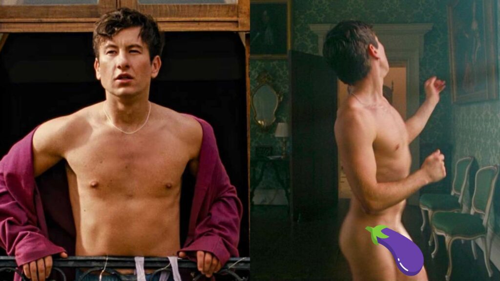 Barry Keoghan in Salt Brun naked dancing around the manor