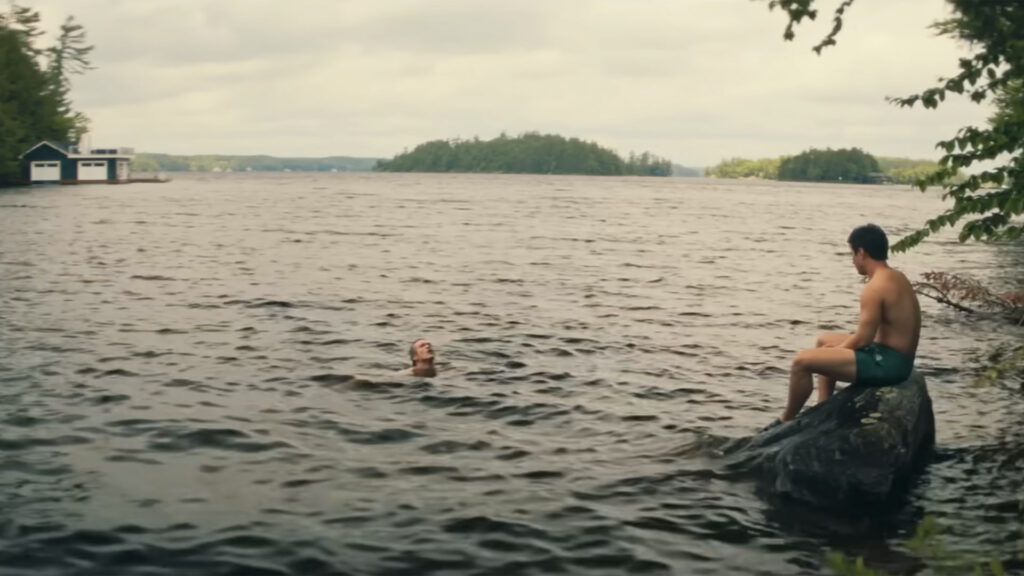 Shane Hollander (Hudson Williams) and Ilya Rozanov (Connor Storrie) at the cabin in Muskoka