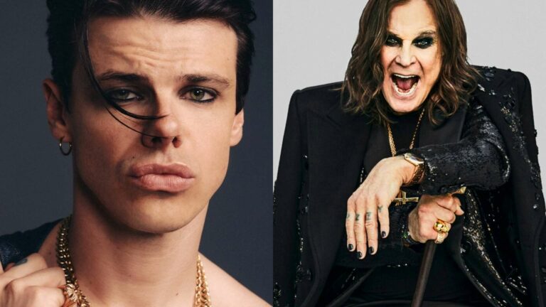 Yungblud and Ozzy Osbourne portraits side by side