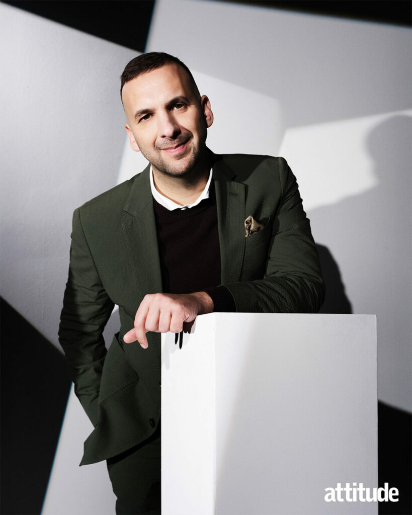 Zack Polanski's Attitude cover shoot in green blazer