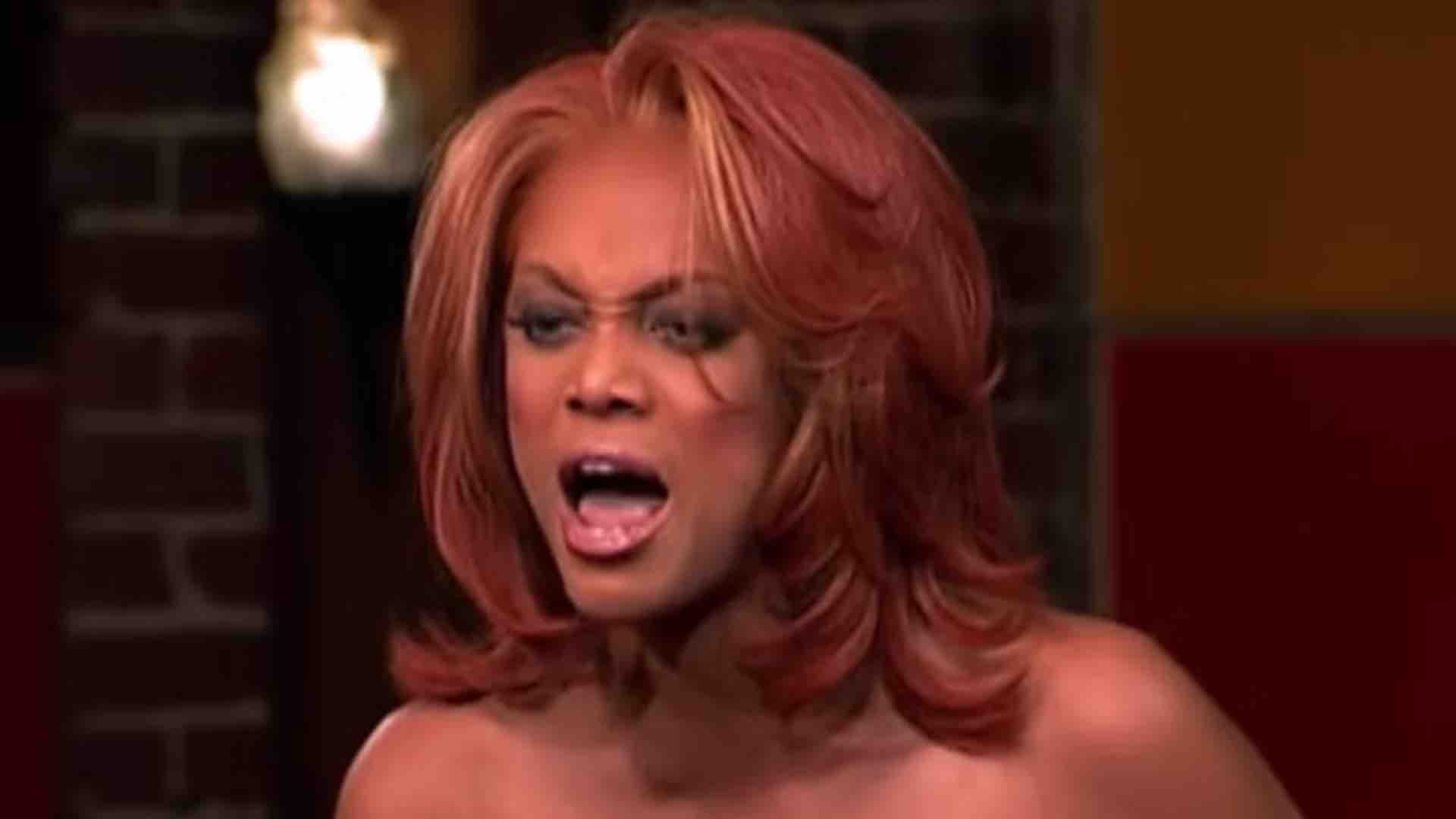 Tyra Banks on America's Next Top Model shouting