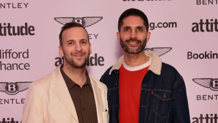 Zack Polanski and partner Richie attending Attitude 101 (Image: Kit Oates/Attitude)
