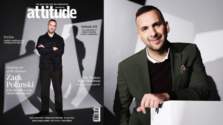 Zack Polanski's Attitude cover; image from cover shoot