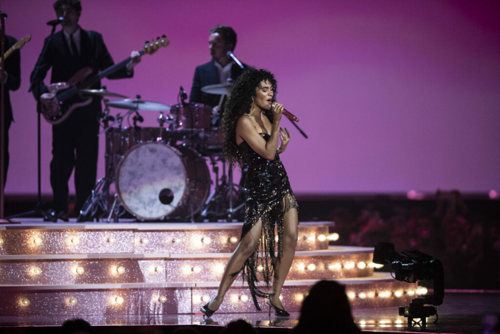 Olivia Dean performs at the BRIT Awards 2026