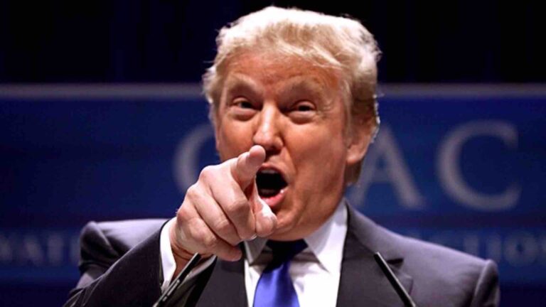 Donald Trump pointing straight to the camera