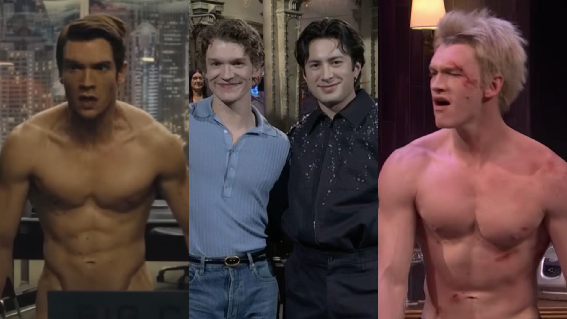 Connor Storrie went shirtless on Saturday Night Live, sharing centre stage with Hudson Williams