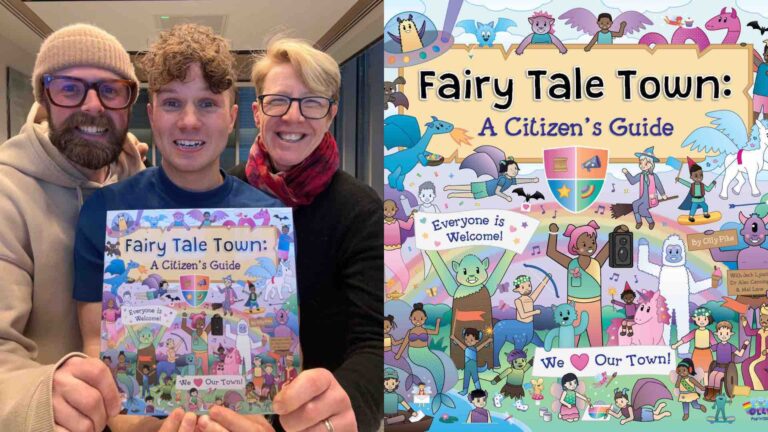 Authors holding up Fairy Tale Town: A Citizen’s Guide