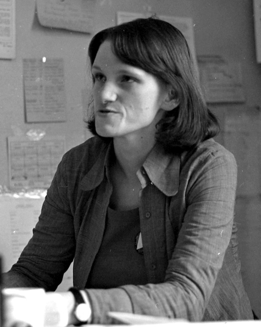 Nettie Pollard in her younger years in black and white