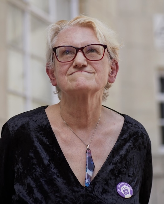 Nettie Pollard looking up the sky in her late years