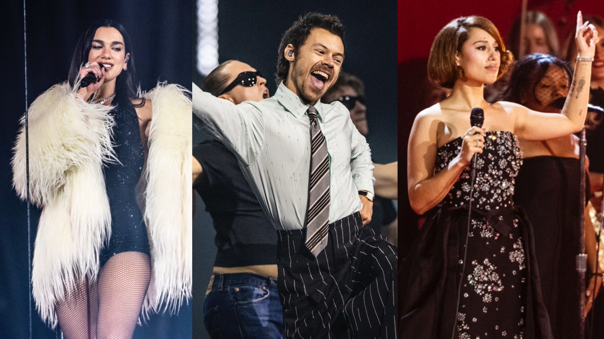 Dua Lipa, Harry Styles and RAYE perform at the BRIT Awards 2026