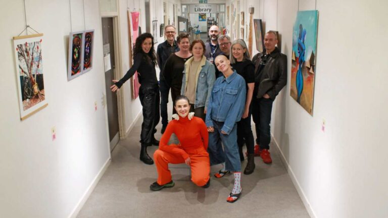 A group of people at the NHS Tavistock Centre Spectrum exhibition