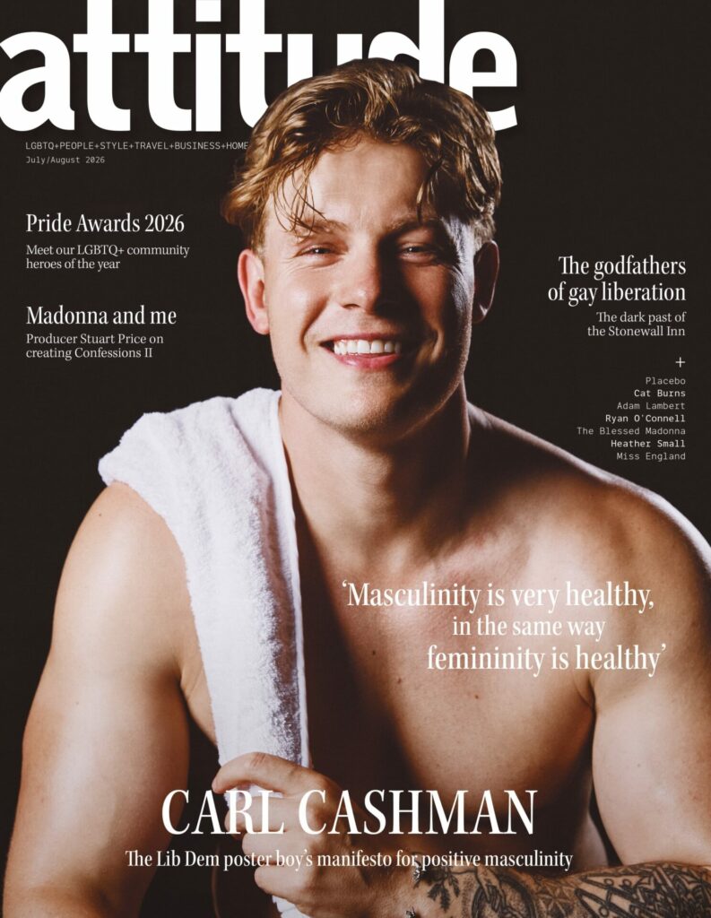 Carl Cashman on the cover of Attitude