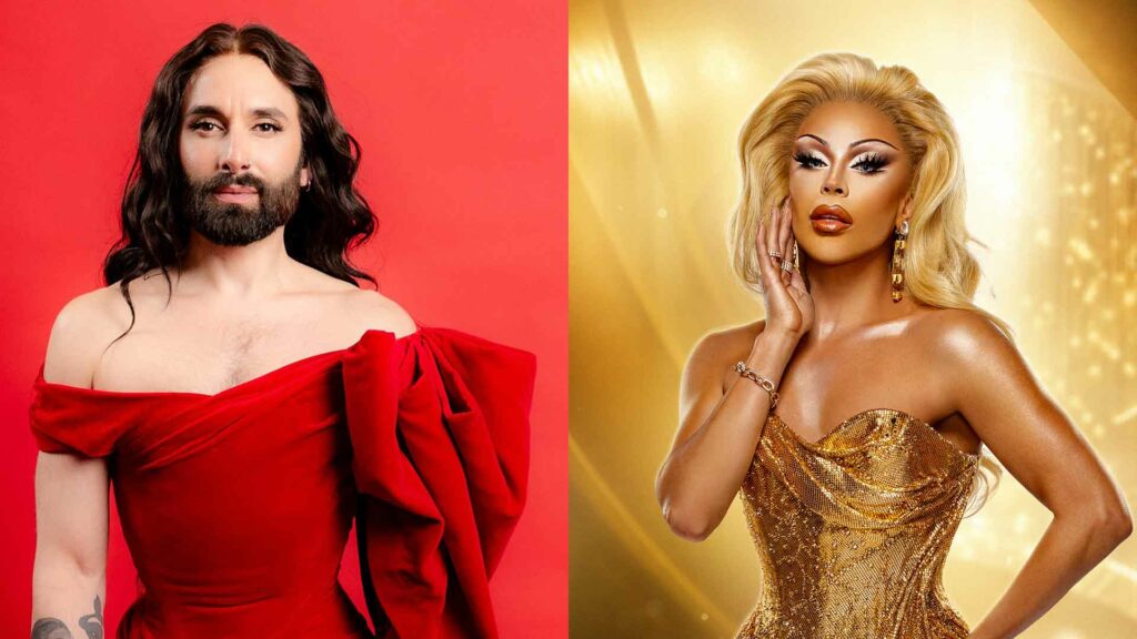 Hosts Conchita Wurst and Envy Peru