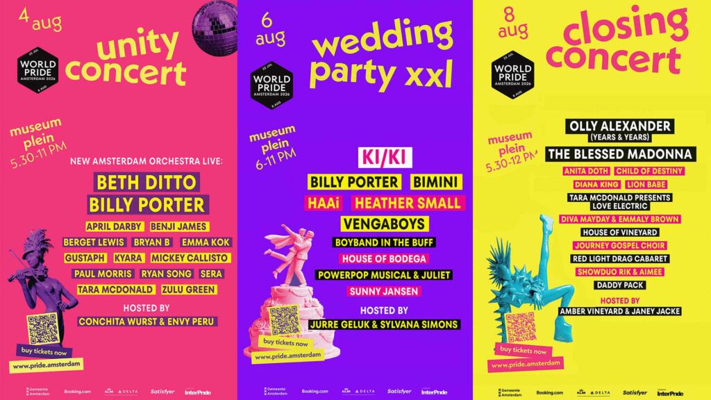 Posters for the three concerts