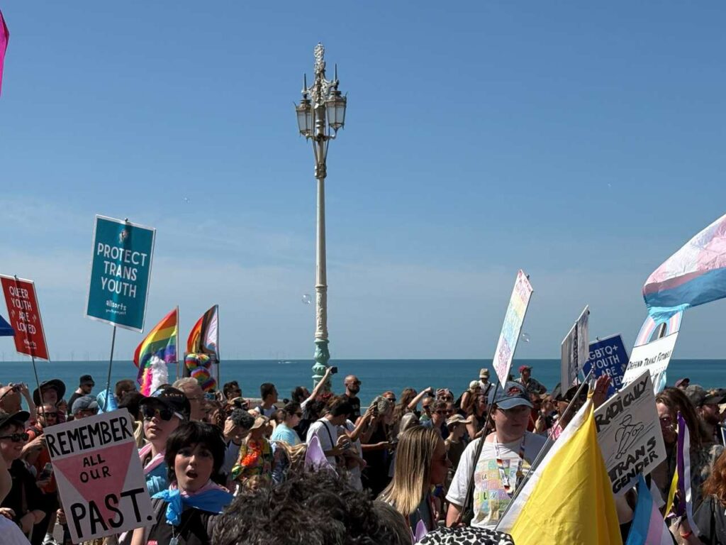 People walking in Brighton Pride 2026