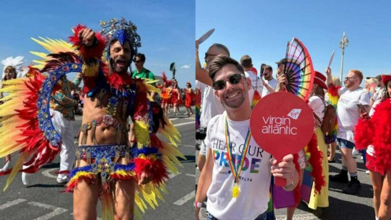 People walking in the Brighton Pride 2026 parade