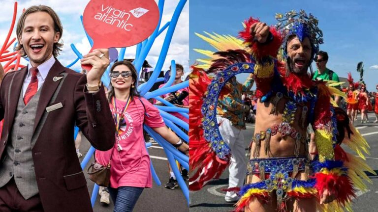 People walking in the Brighton Pride 2026 parade