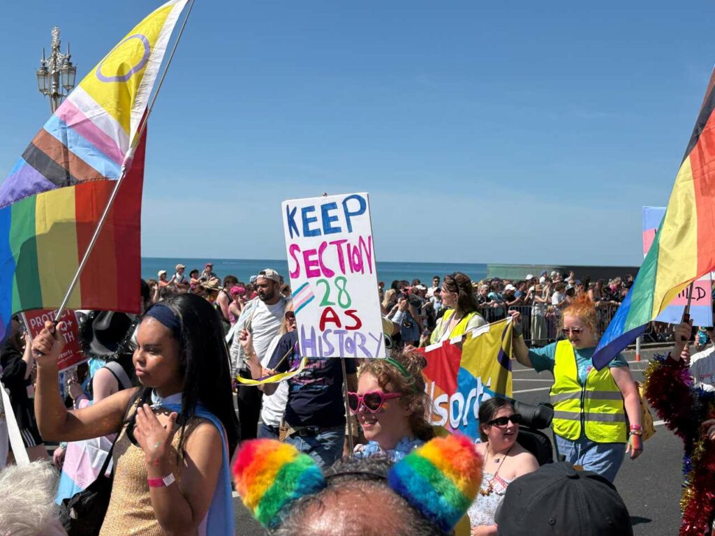 People walking in Brighton Pride 2026