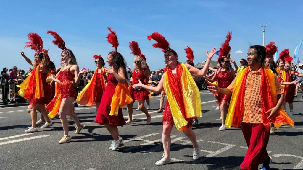 People walking in the Brighton Pride Parade 2026