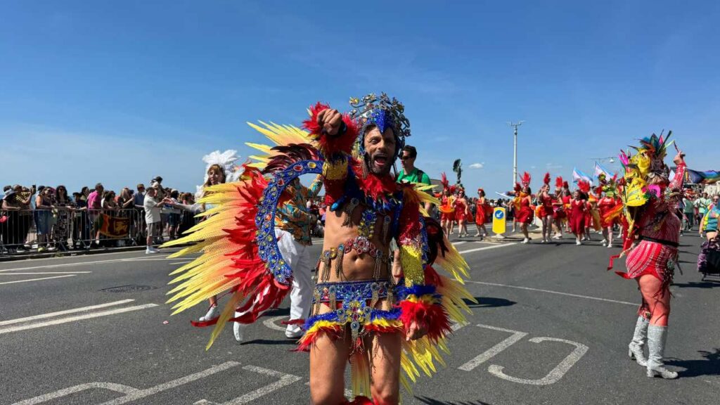 People walking in the Brighton Pride Parade 2026