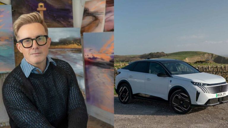 Ian Watkins and a PEUGEOT E-3008 in Wales