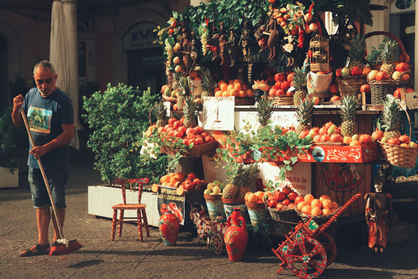 A fruit stand in Catania