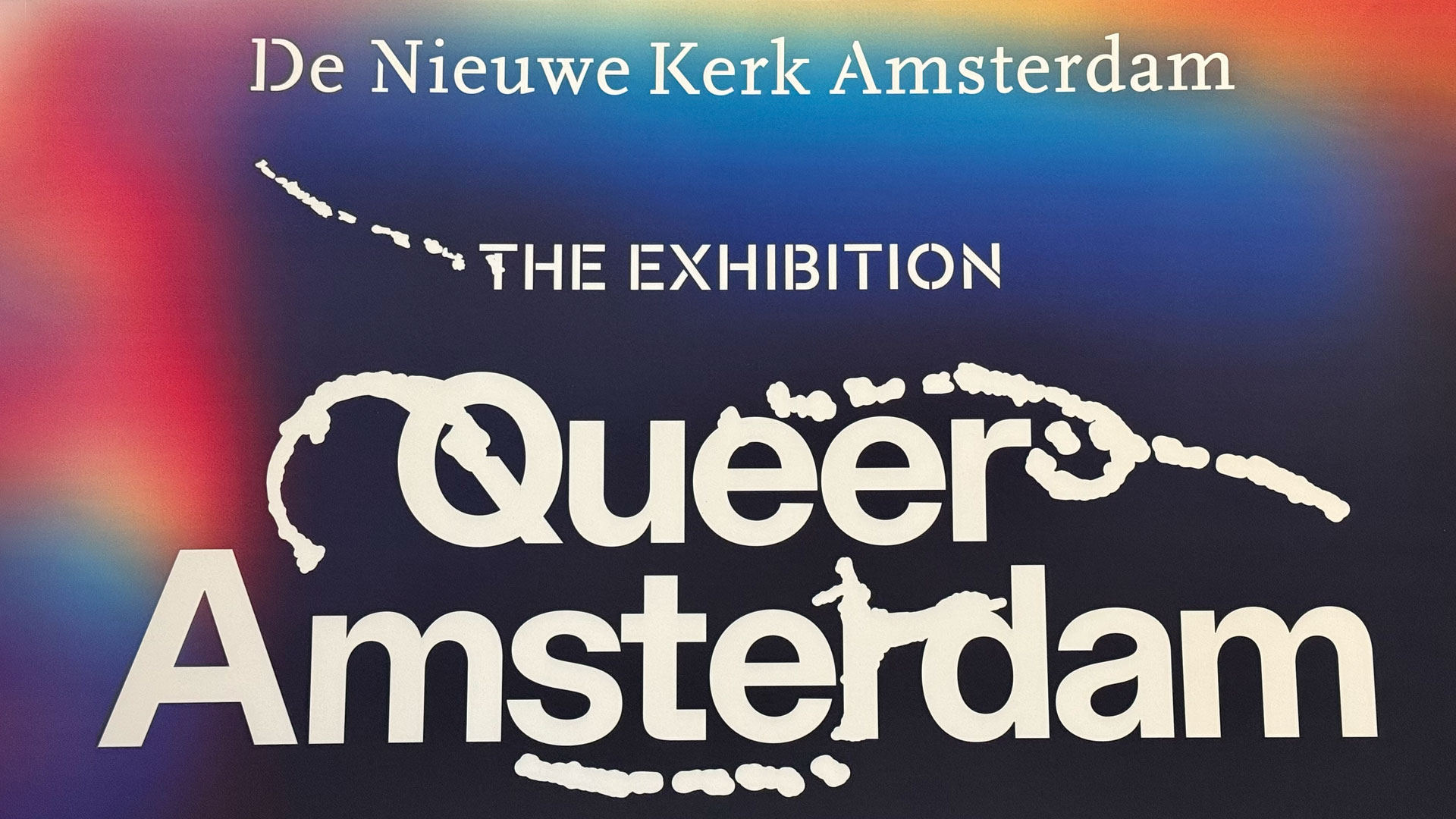 Sign for Queer Amsterdam, the Pink City exhibition