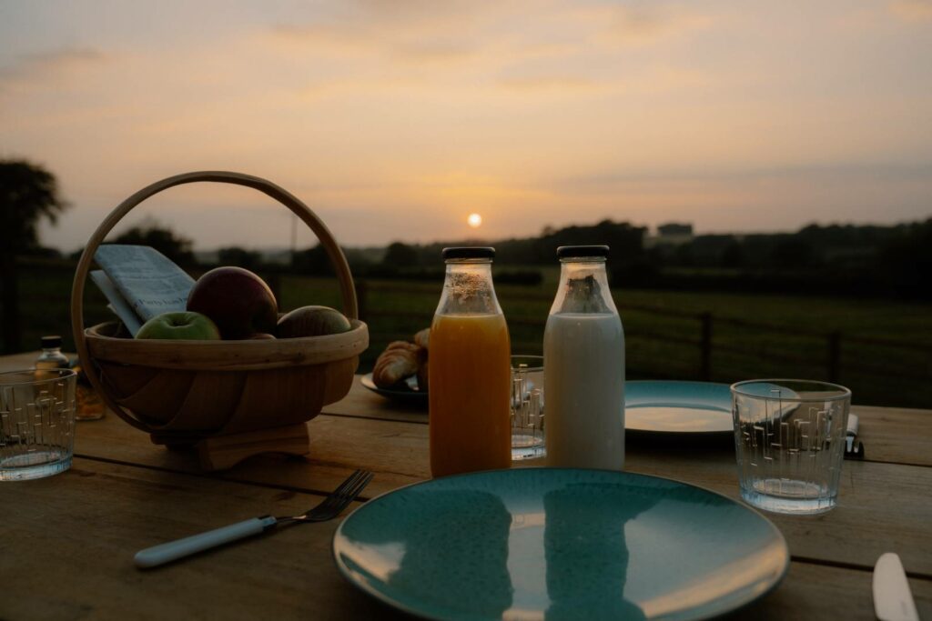 Table setting at Lark Rise Ridge & Furrow farm