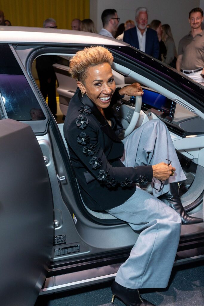 Dame Kelly Holmes steps inside the Jaguar Type 01
